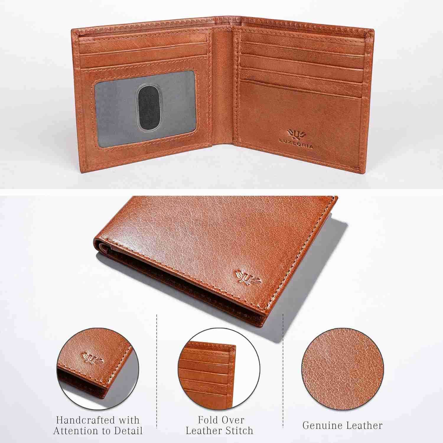 Leather Wallet for Men Handcrafted Travel Wallet Minimalist Mens Slim Bifold Wallet AntiTheft RFID Blocking Wallet for Mens Bifold BlackZ250910