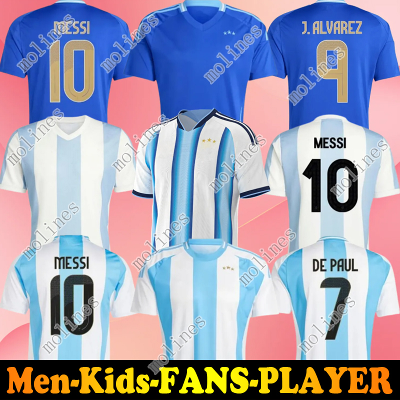 24 25 26 Argentinas soccer Jerseys MESSIS GARNACHO DE PAUL National Team MARTINEZ Fans Player versio Maradona Football Shirts 2025 SUAREZ Miamis FC Women men kids Kit