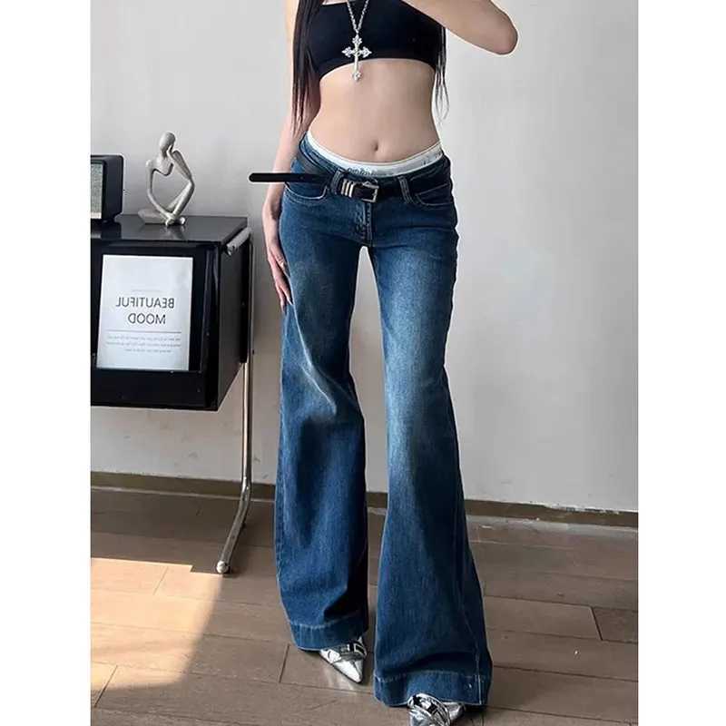 Lucyever Y2K Streetwear LowWaisted Jeans Women Korean Fashion Slimming Denim Flares Pants Spring Summer Sexy Wide Leg Trousers Z250910