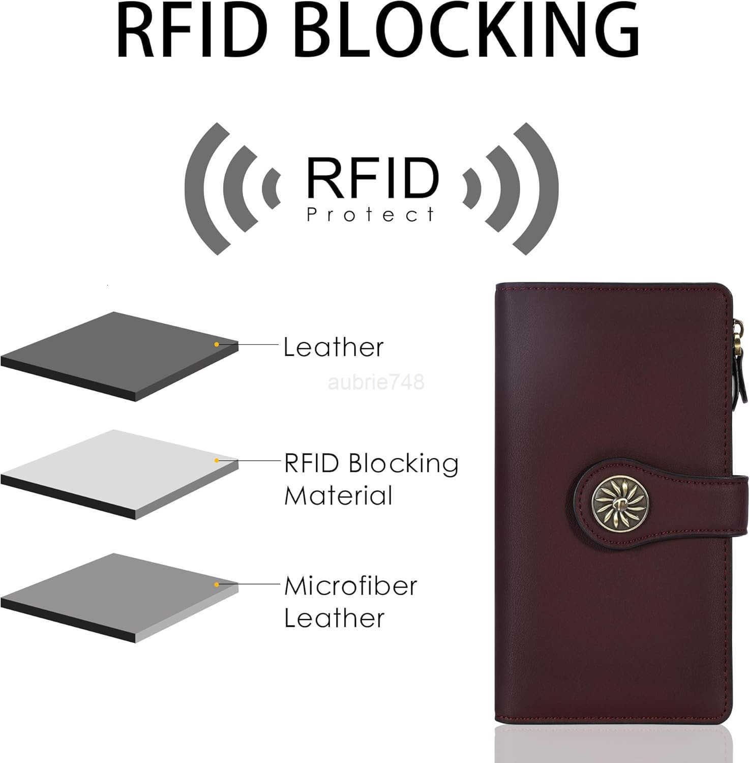 Womens Wallet RFID Blocking Trifold Clutch Large Capacity CARD Holder Travel PurseZ250910