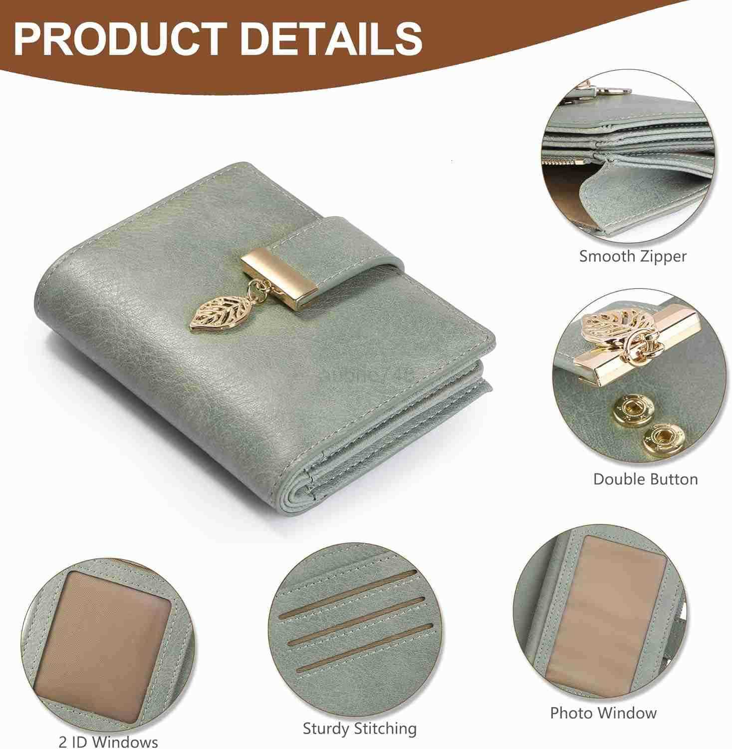 Small Wallet Women RFID Blocking Leather Bifold Wallet CARD Holder for Women Ladies Compact Wallet Mini Purse With Zipper PocketZ250910