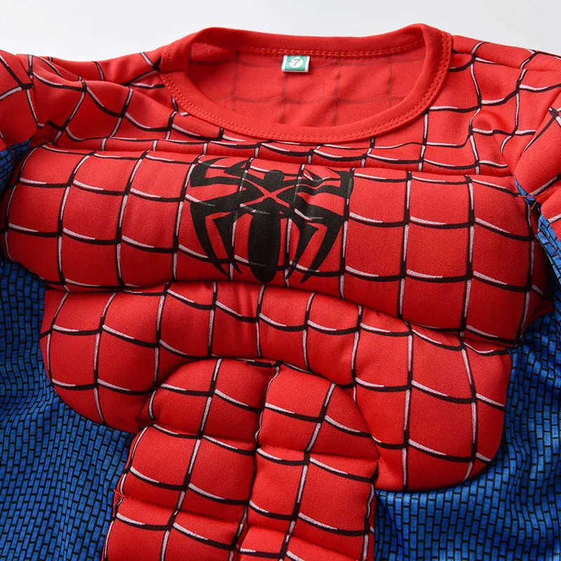 Disney Kids Boys Raimi Spiderman Cosplay Costume Party Halloween Muscle Suit Spider Man Superhero Suit Girls Tops Pants SetXJ250910