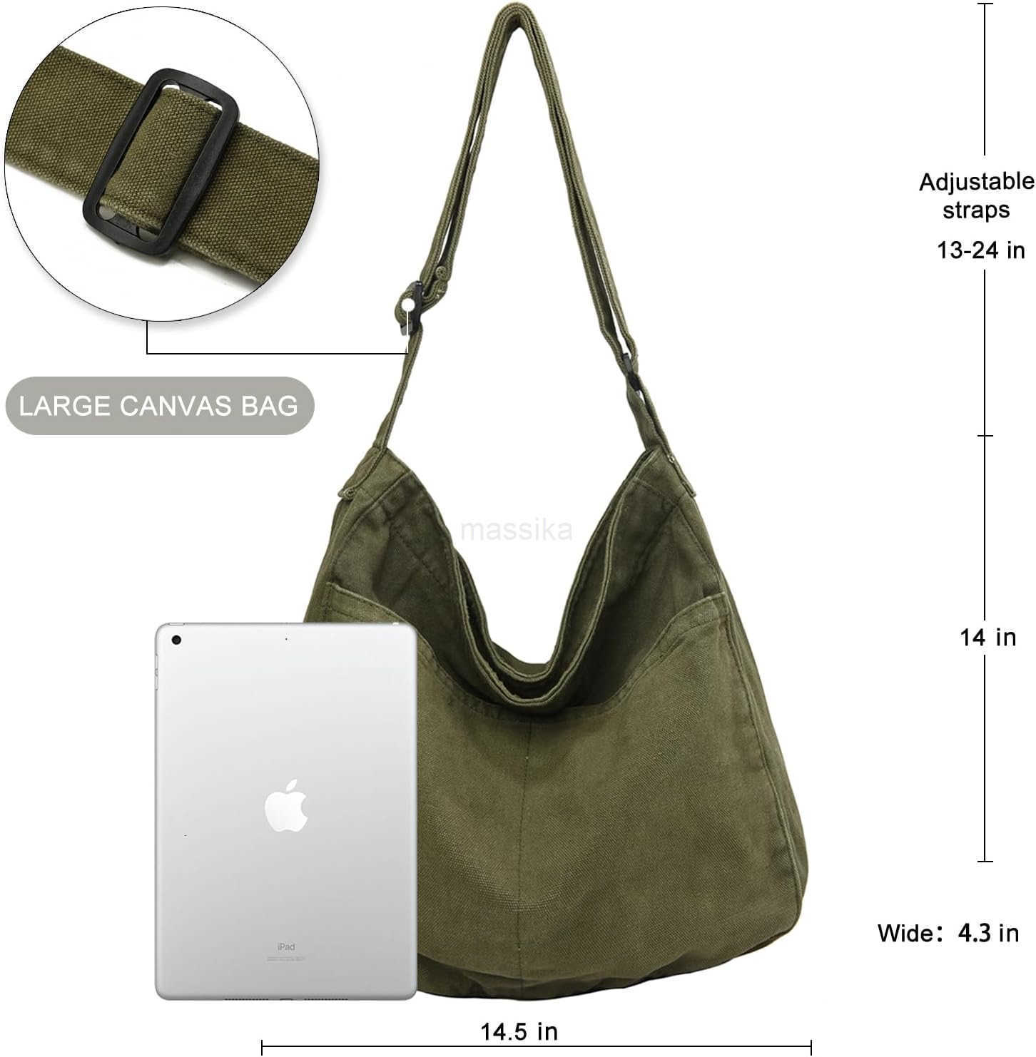 Canvas Tote Bag Casual Hobo Crossbody Shoulder Bag for Women and Men Large Purse Messenger Bag Travel Work M250910