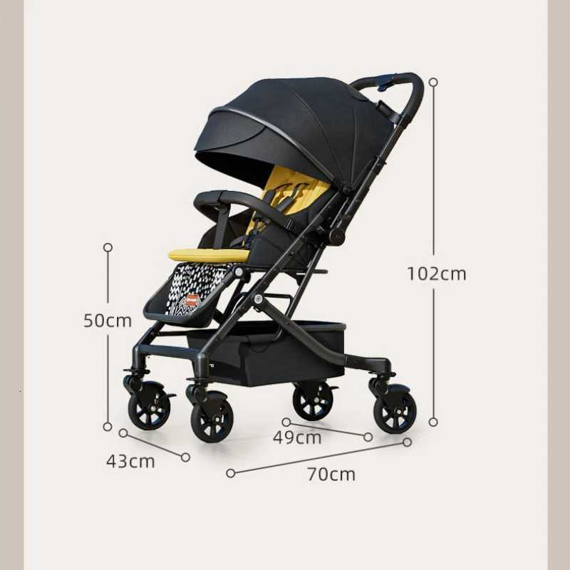 Lightweight Fourwheel Universal Baby Stroller Twoway Sitting and Lying Reversible Shockabsorbing Folding Newborn Babystroller W250910