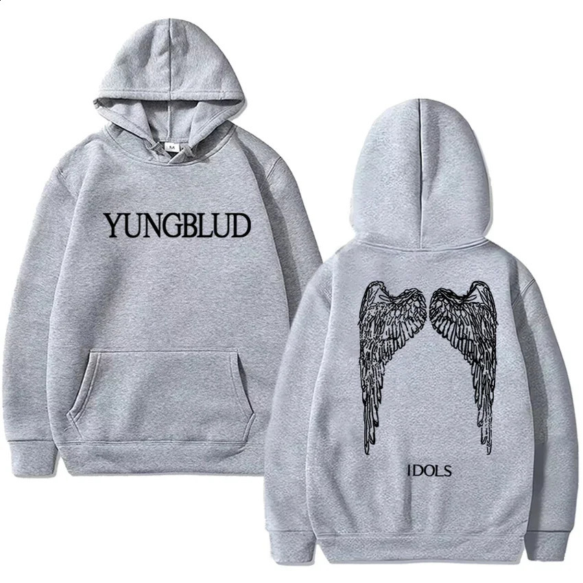 2025 in Idols Wings punk Grunge Hoodie Men YUNGBLUD Double Sided printed streetwear Unisex Sweatshirt 250909
