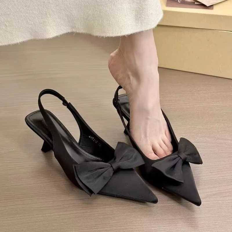 2025 Summer High Heel Women Sandals Fashion Butterflyknot Singbacks Pumps Ladies Party Dress Female Shoes W250910