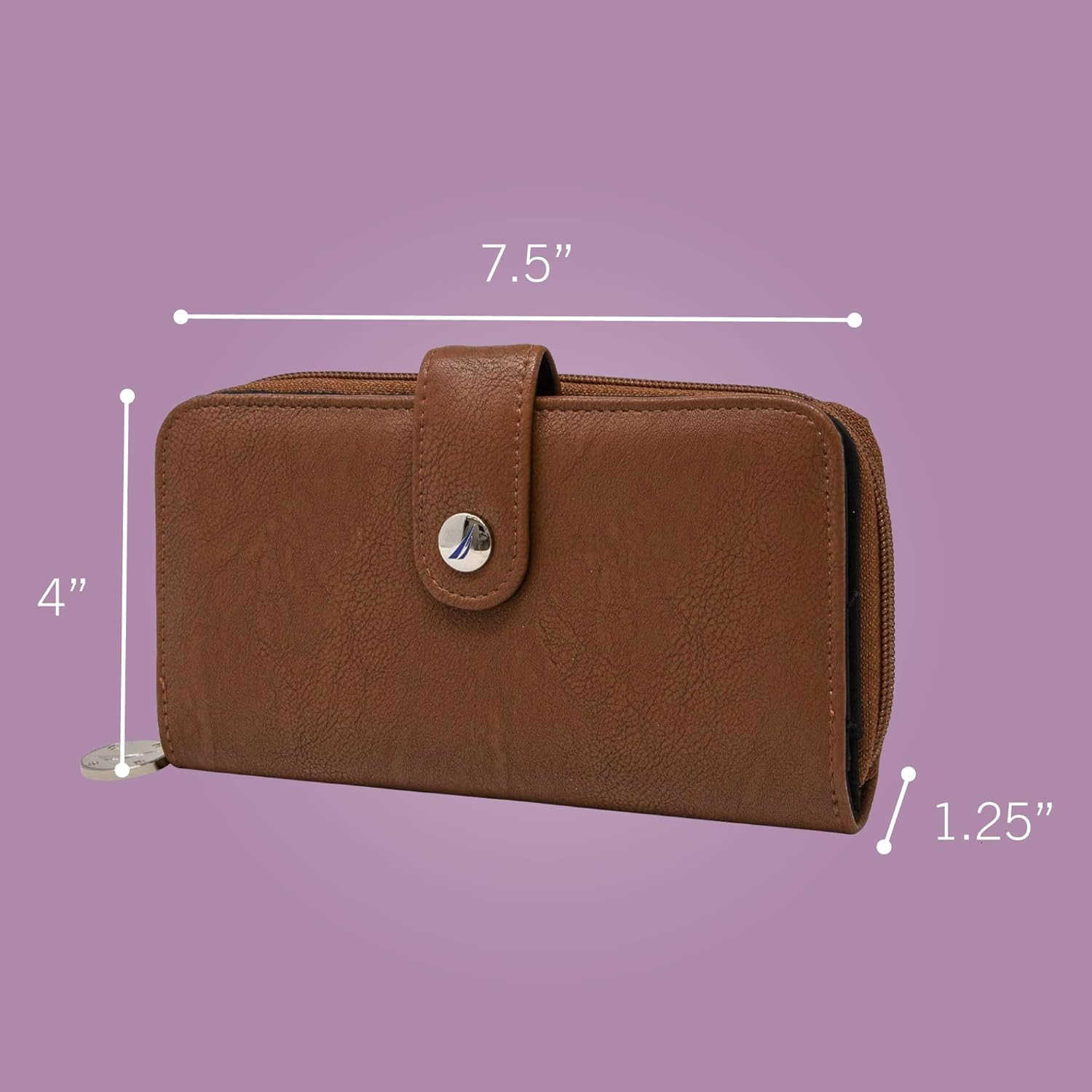 Zip Around Wallet for Women RFID Vegan Leather Clutch Bifold Organizer with Phone Holder Card Slots and Checkbook Pocket Fuego RedZ250910