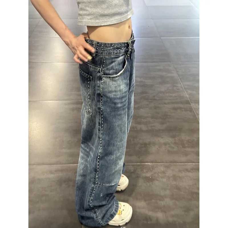 Vintage Blue Y2k Boyfriend Ripped Jeans Women Harajuku Baggy Denim Trouser Japanese 2000s Style Oversize Jean Long Pants Clothes Z250910