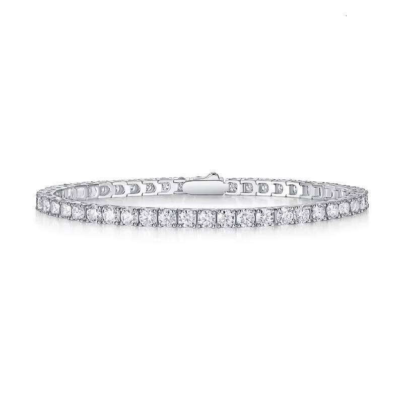 2023 Tennis Sterling Sier Moissanite Bracelet Women Men