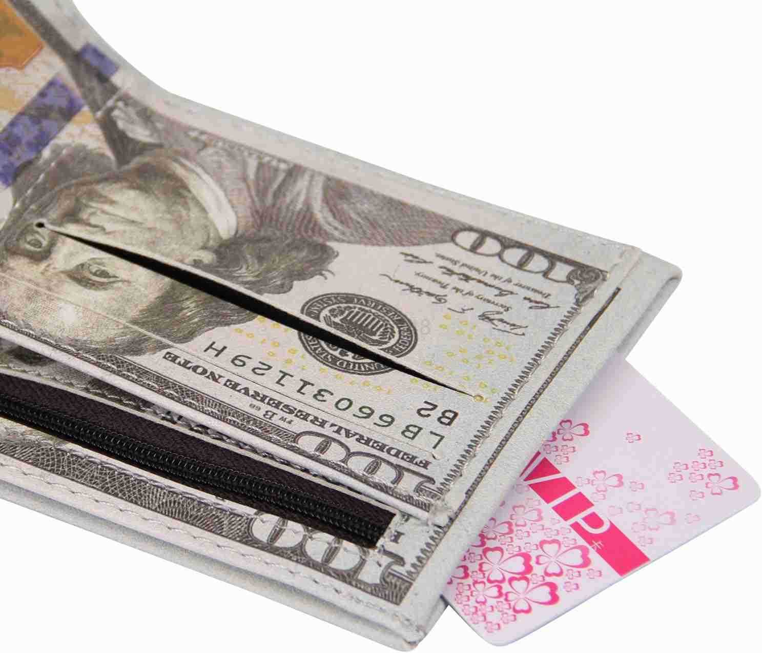 Men Us Dollar Bill Wallet Billfold Leather CARD Photo HolderZ250910