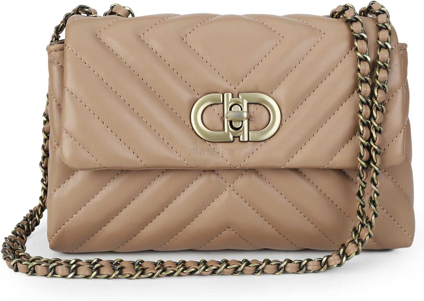 Small Quilted Crossbody Bag for Women Trendy Designer Shoulder Purse and Handbags with Chain Strap M250910