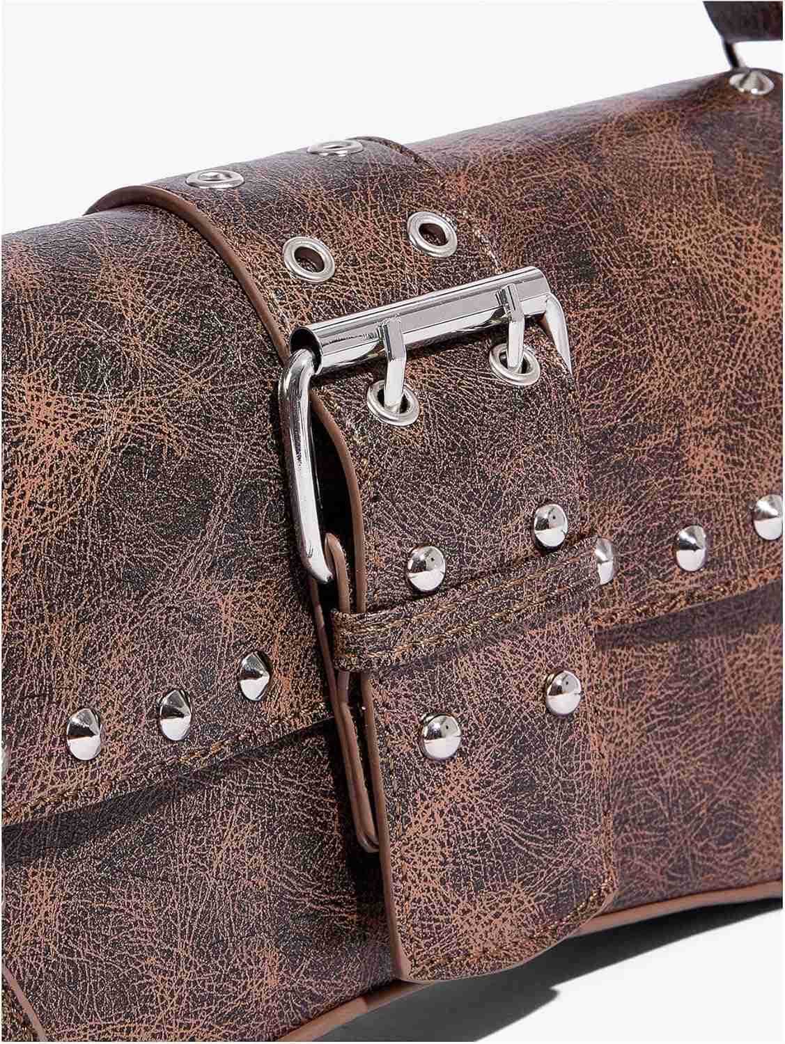 Womens Shoulder Bag Y2K Handbag Goth Trendy Cute Studded Punk Rivet Purse M250910