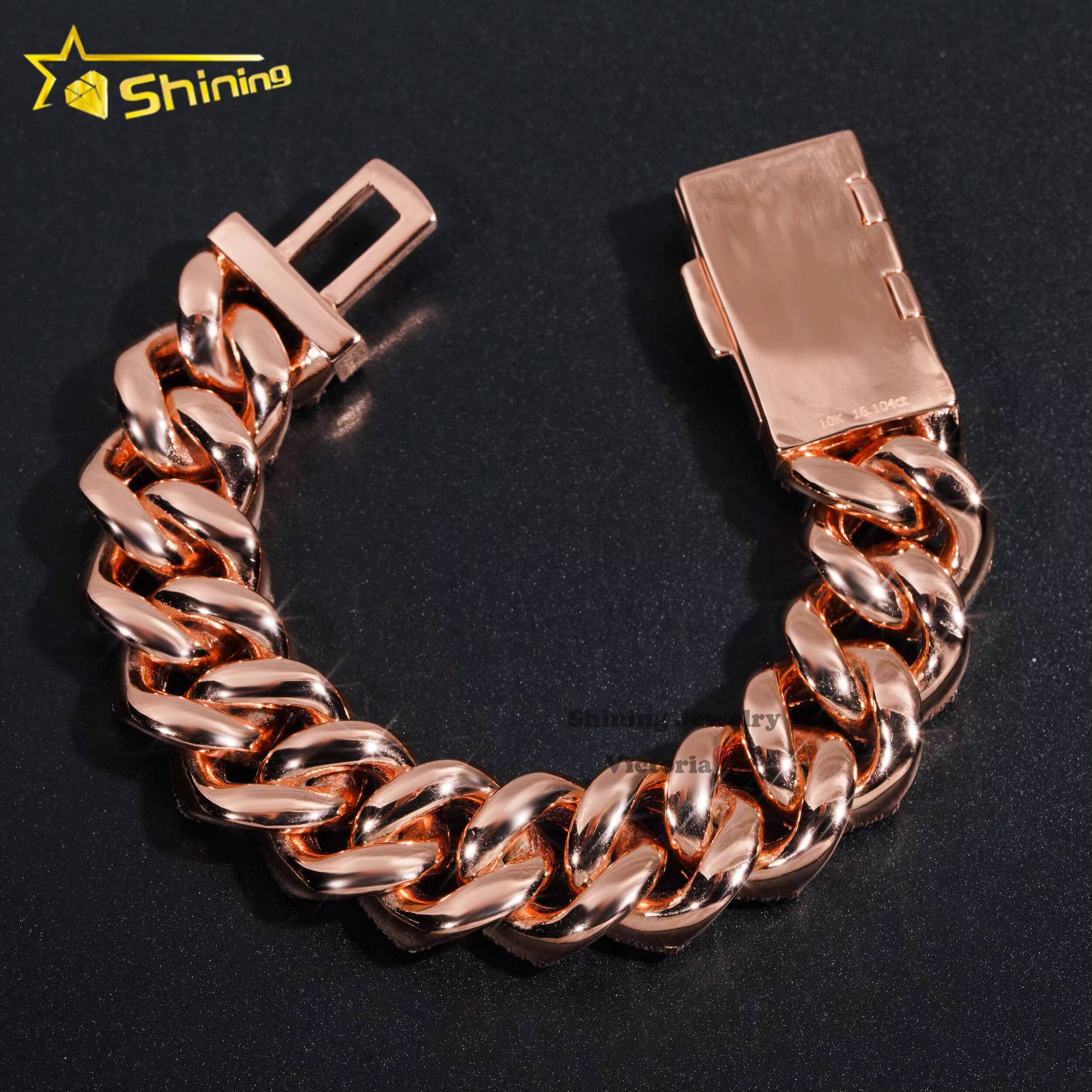 Pass Diamond Tester 18mm VVS Moissanite Diamond Cuban Bracelet Luxury 925 Sterling Silver VVS Mossanite Fashion Bracelet for Men