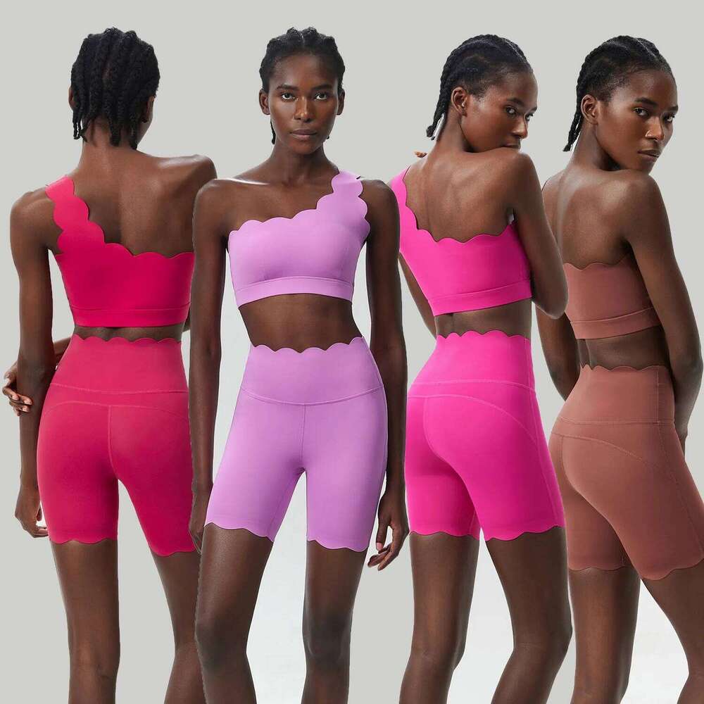 Women Summer Short Sportswear Solid Color Two Pieces Fiess Yoga Set Breathable Quick Dry Running Suit Female Workout Clothes