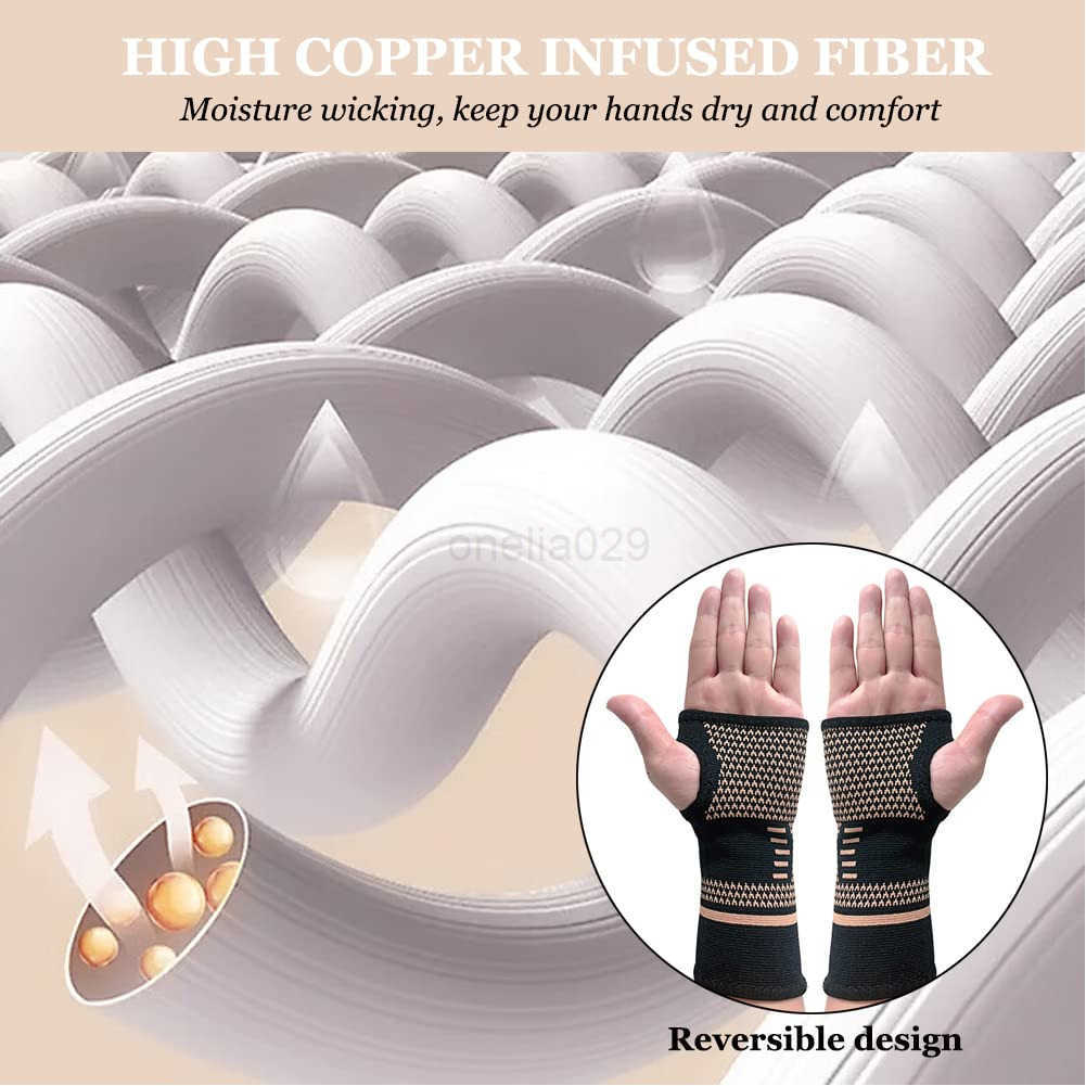 Wrist Compression Sleeve Elastic Wrist Support Sleeve Wrist Brace for Tendonitis Arthritis Sprains Pain Relief Breathable Carpal Tunnel Hand Brace for