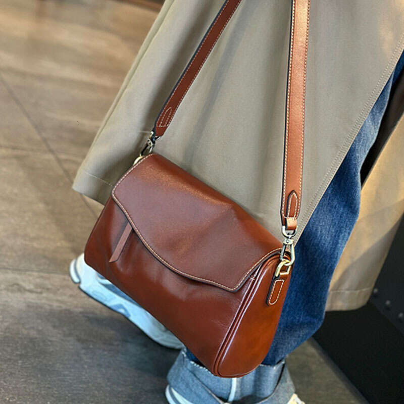 Women's Genuine Leather New Casual Underarm Cowhide Crossbody Versatile Shoulder Bag High-end Feel