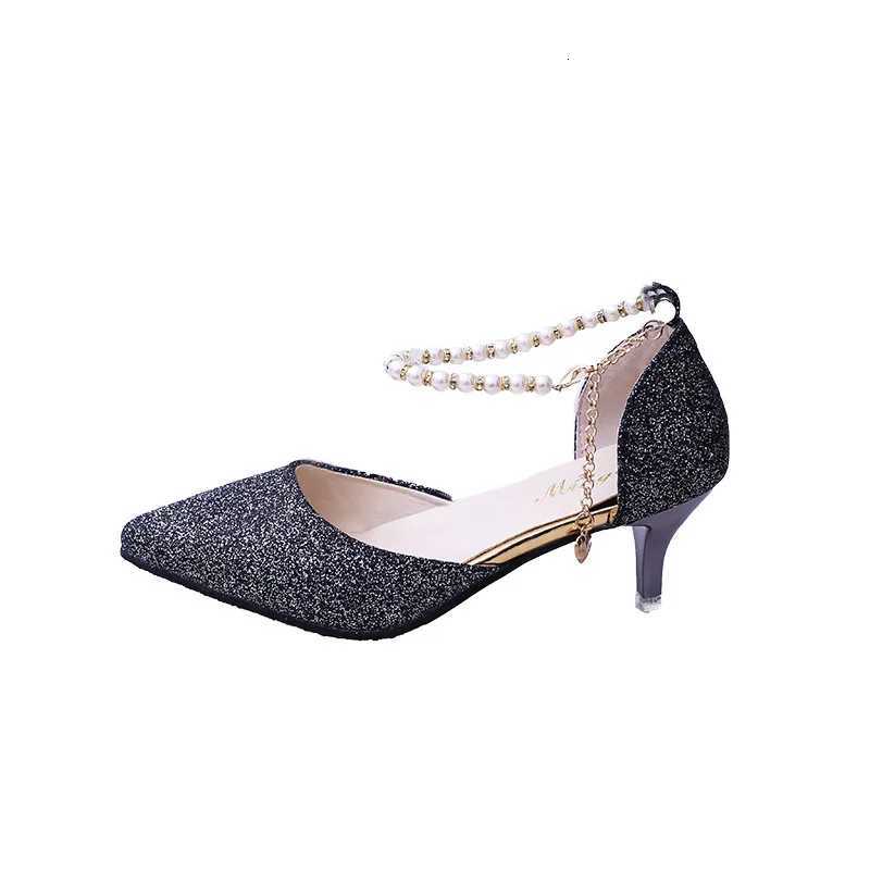 Shoes for Women Wedding Party Evening Pointed Toe High Heels Pearl Mules Elegant Pumps Sexy Dress Shoes 3440 zapatos de mujer W250910