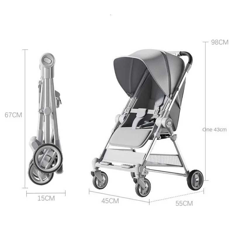Baby Stroller Twoway Push Baby Pocket Car High Landscape Can Sit and Lie Down Lightweight Folding Aluminum Alloy Skate Car W250910