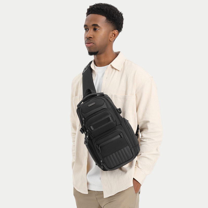 Free shipping ozuko new waterproof men's chest tide brand multi-function crossbody single-shoulder portable outdoor leisure travel bag