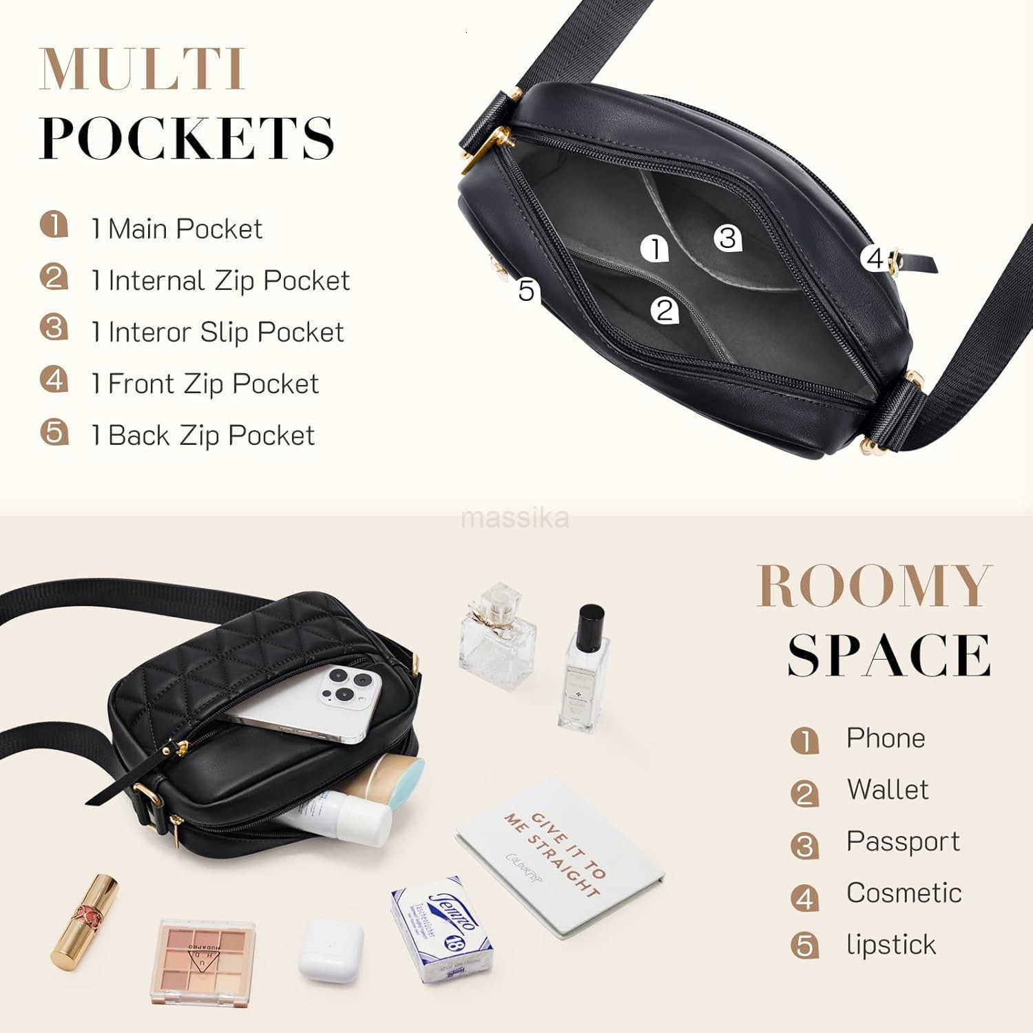 Small Crossbody Purse Women Quilted Crossbody Bags Soft Leather Shoulder Handbags with Adjustable Strap M250910