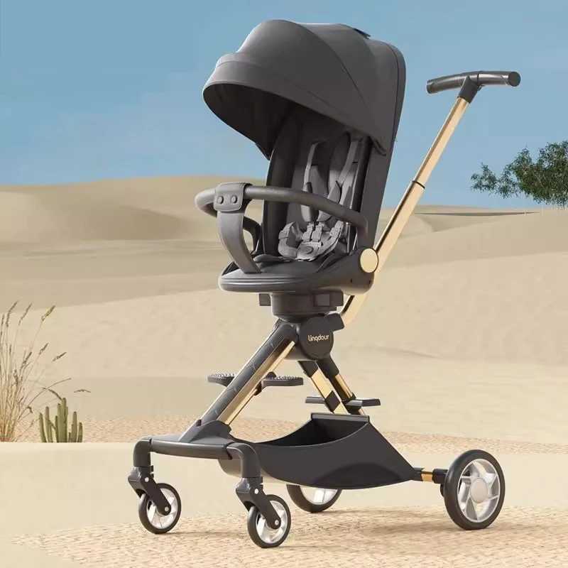 Baby Stroller Can Sit or Lie Down a Button Folding Lightweight Carrying High Landscape Mobile Dining Chair Twoway Stroller W250910