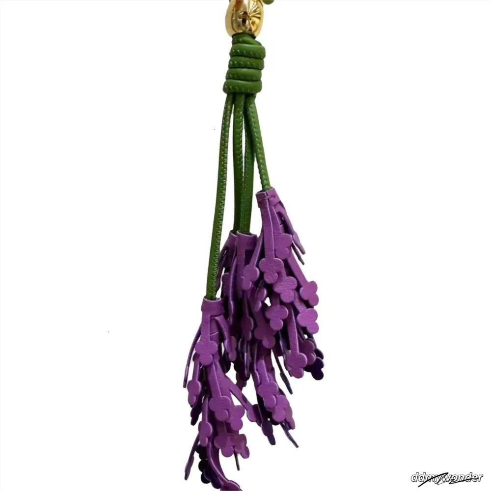 Lavender Leather Charm Tomato Pumpkin Pendant Decoration Couple All-Match Flower Keychain Bag Accessories 250714 ddmywonder ddmywonder ddmywonder