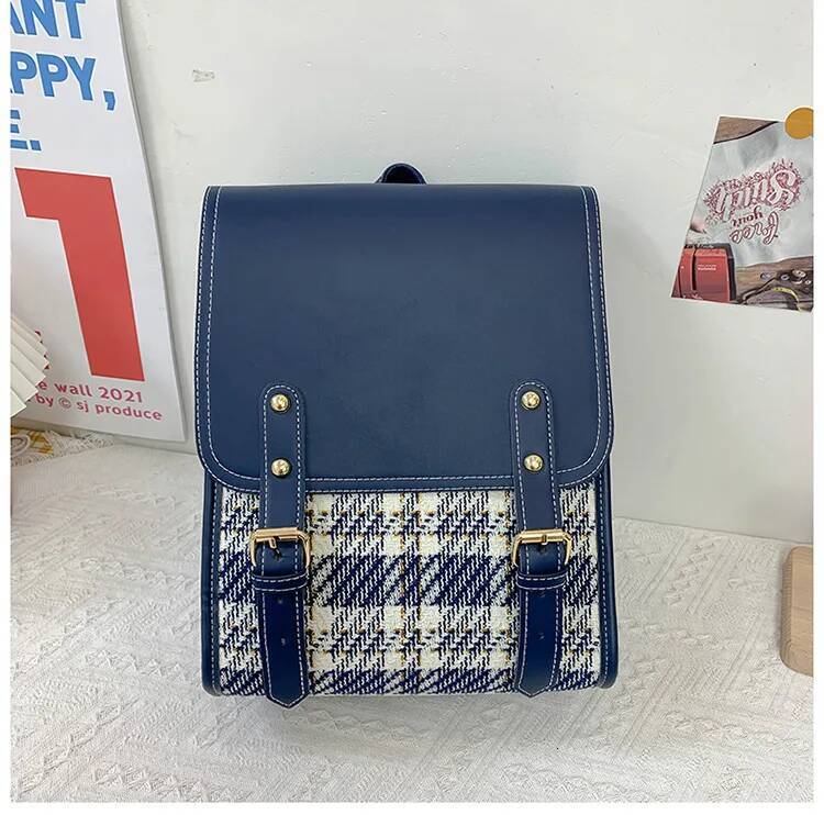 Preppy style Student schoolbag wool women backpack big capacity Brand design female shoulder ladies bagpack Travel bag black high-quality