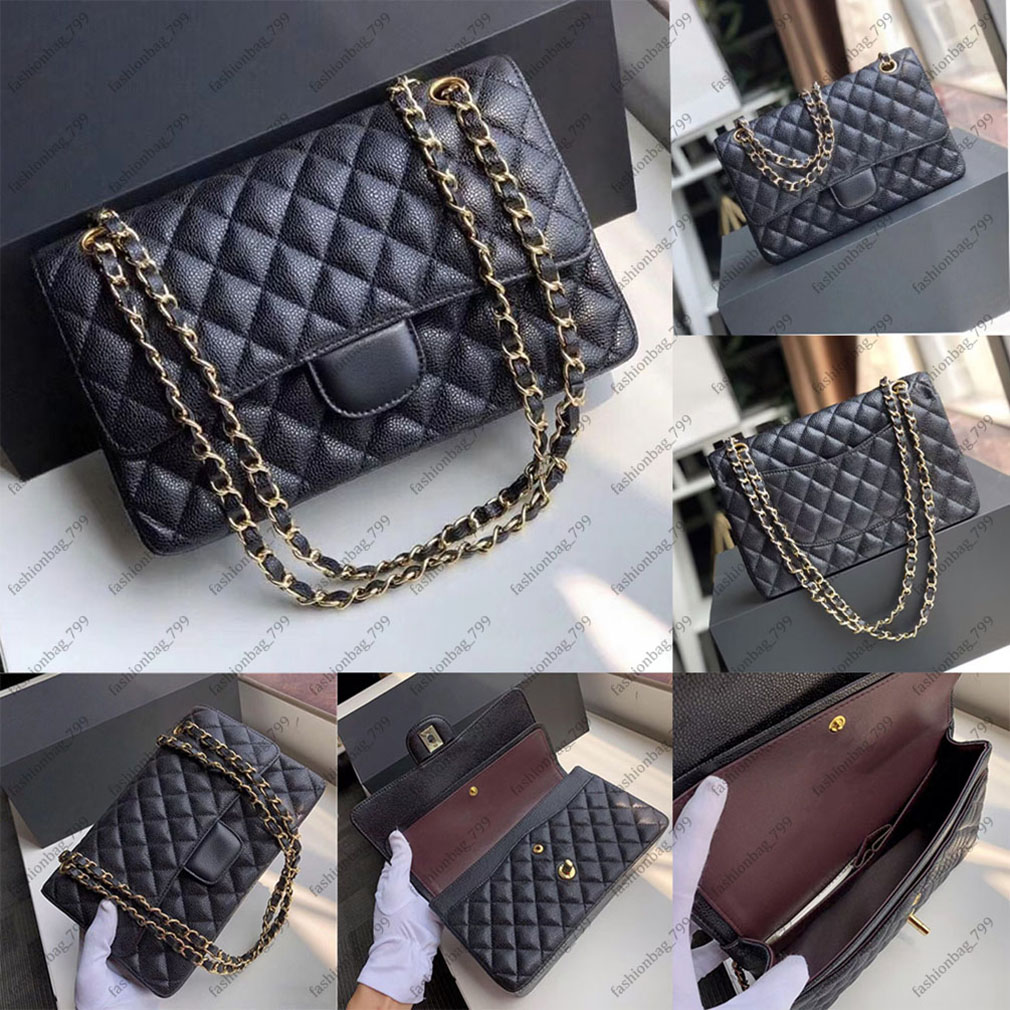 10A Designer Bag Mirror Quality Double flap Bag Luxury sholulder bag purse 25cm 30cm Genuine Leather Caviar Sheepskin Classic Black Wallet Quilted Handbags