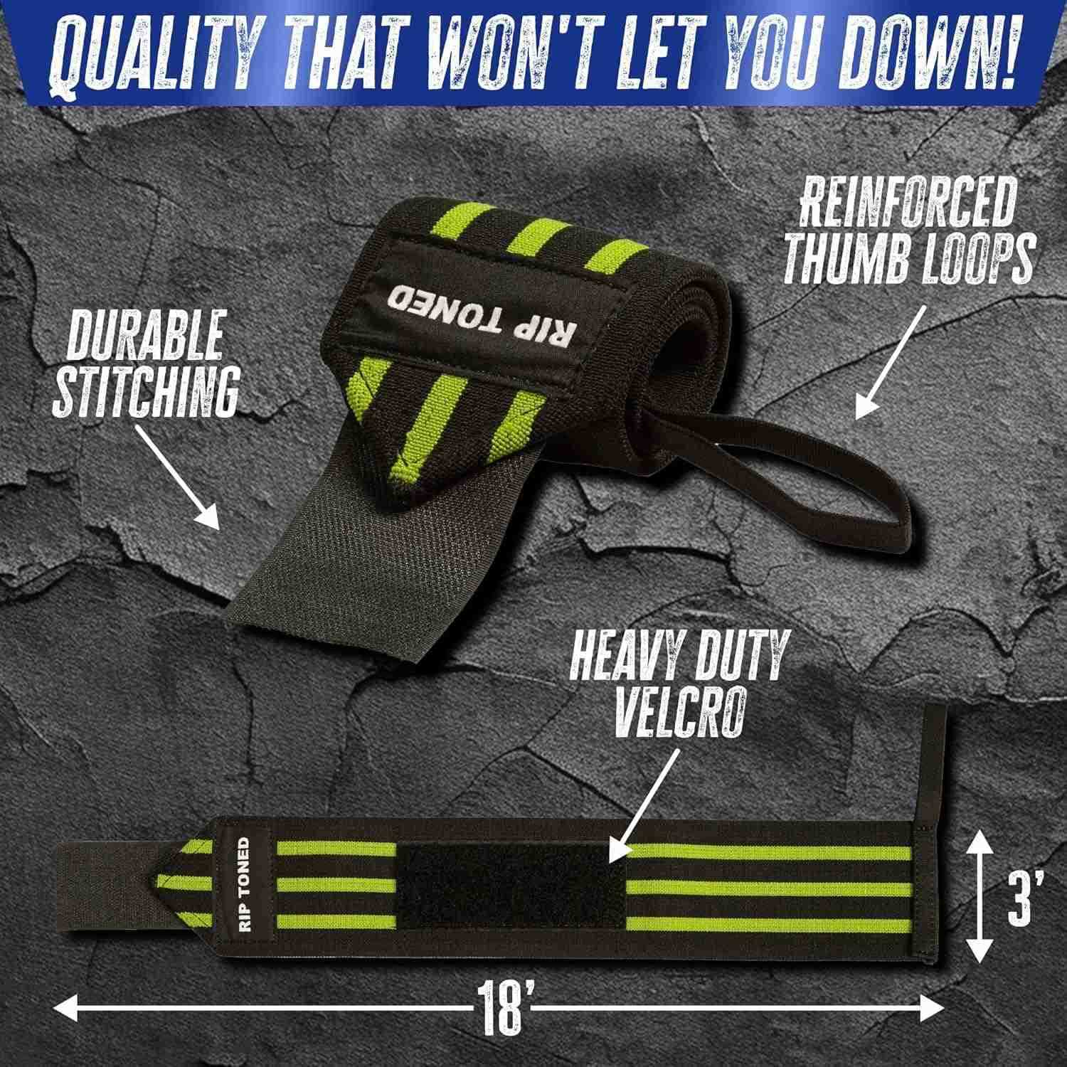 Toned 18 Wrist Wraps Wrist Straps for Weightlifting Lift Better Protect Wrist Pain Adjustable Durable Machine Washable Wrist Wraps for Weightlifting U