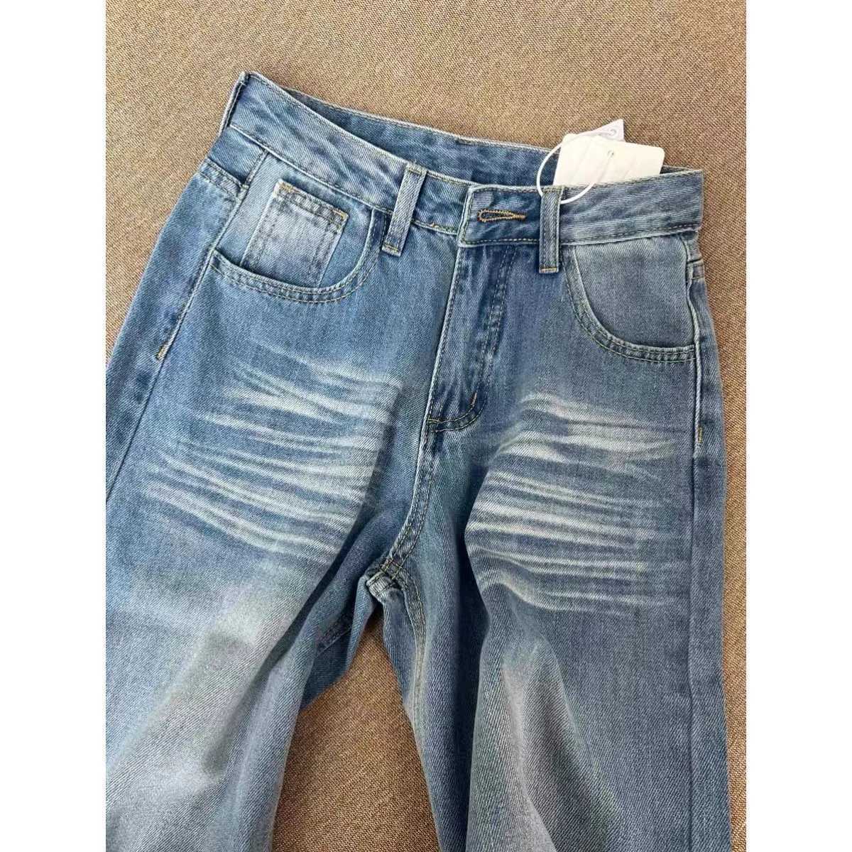 Botvotee Vintage Classic American Denim Jeans for Women Retro High Waisted Wide Leg 1950s1960s Inspired Jeans Washed Blue Pants Z250910