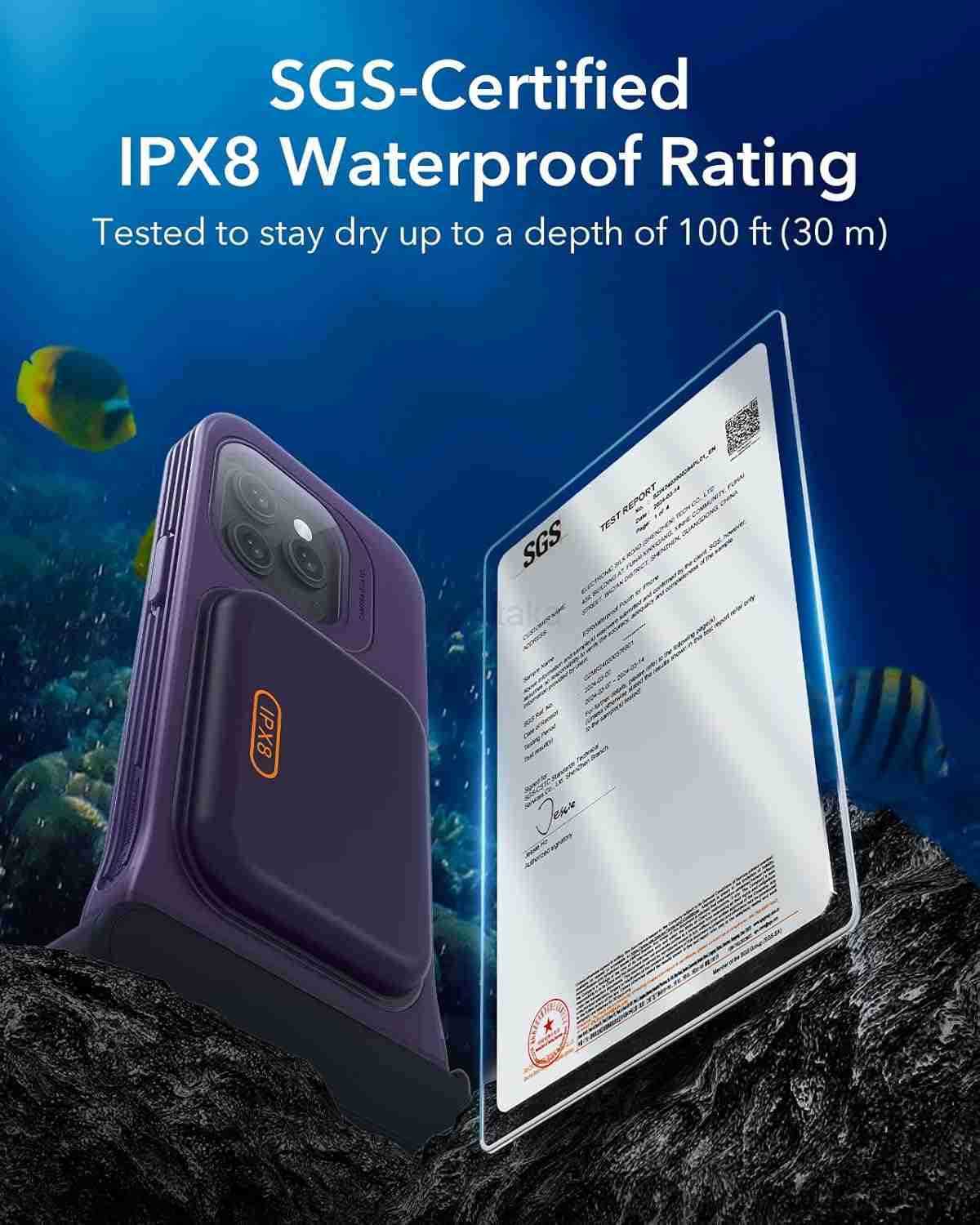 Waterproof Phone Pouch for iPhone 15 Pro Max 14 Pro Max Underwater Touch Sensitivity IPX8 Floating Waterproof Cellphone Case with Lanyard Dry Bag for 