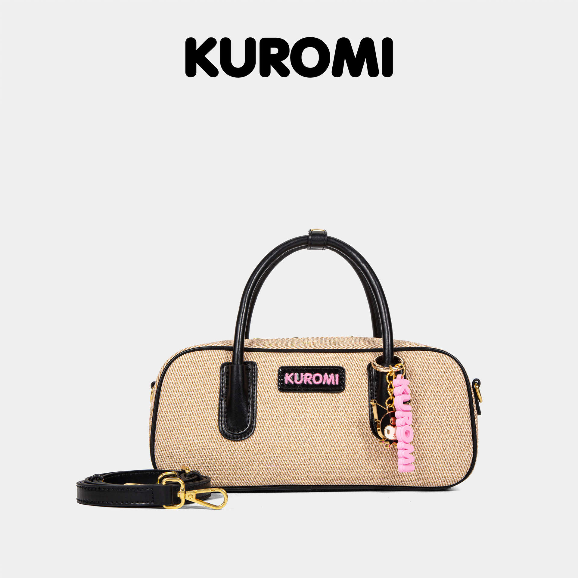 New Kuromi versatile women's shoulder bag Korean retro handbag commuter casual crossbody bag small square bag2025