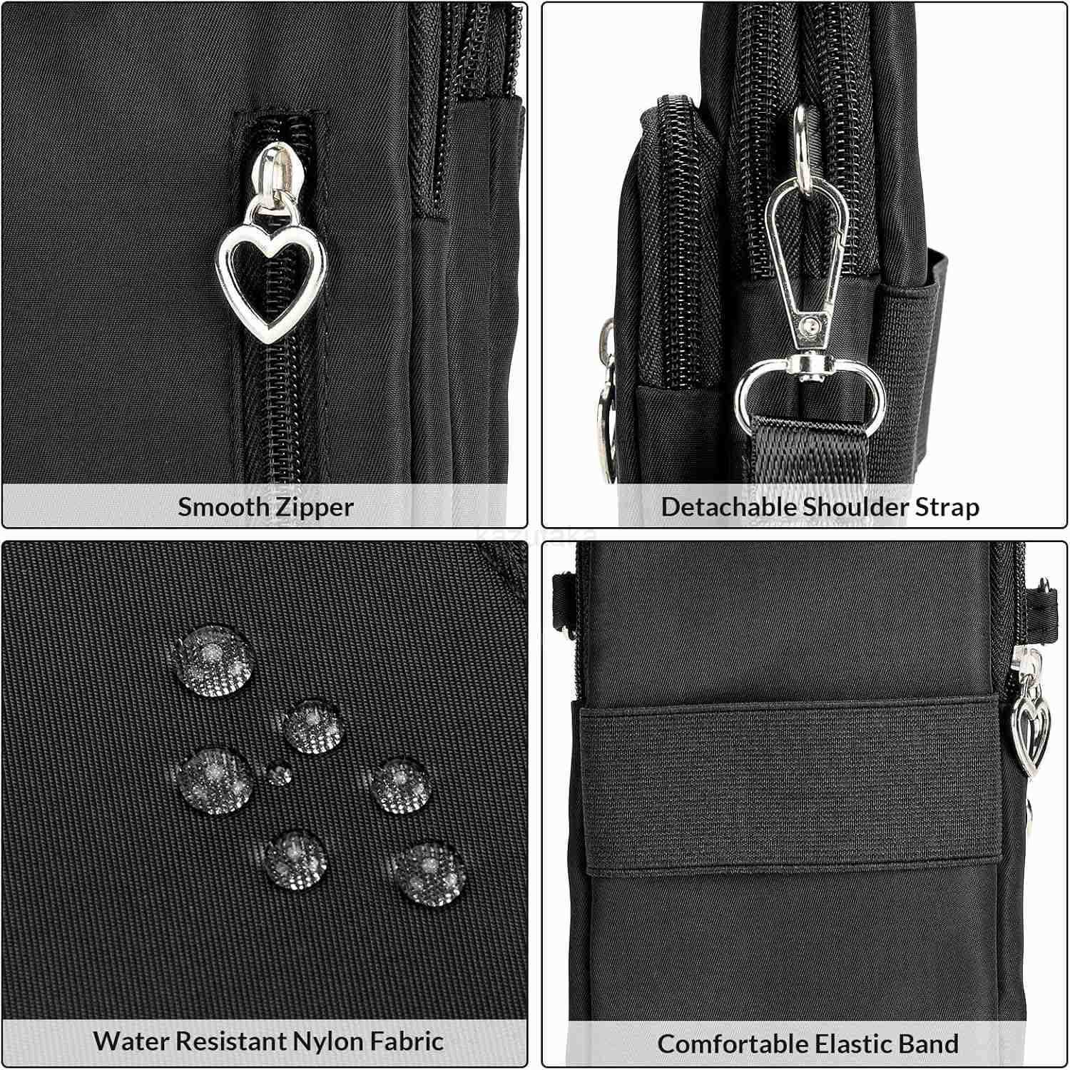 Women Cell Phone Purse Wristband Sport ARMband Wallet Travel Crossbody Cell Phone Purse for S10 Plus S9 Plus A50 A7 J7OnePlus 6THTC U12 Black Z250910