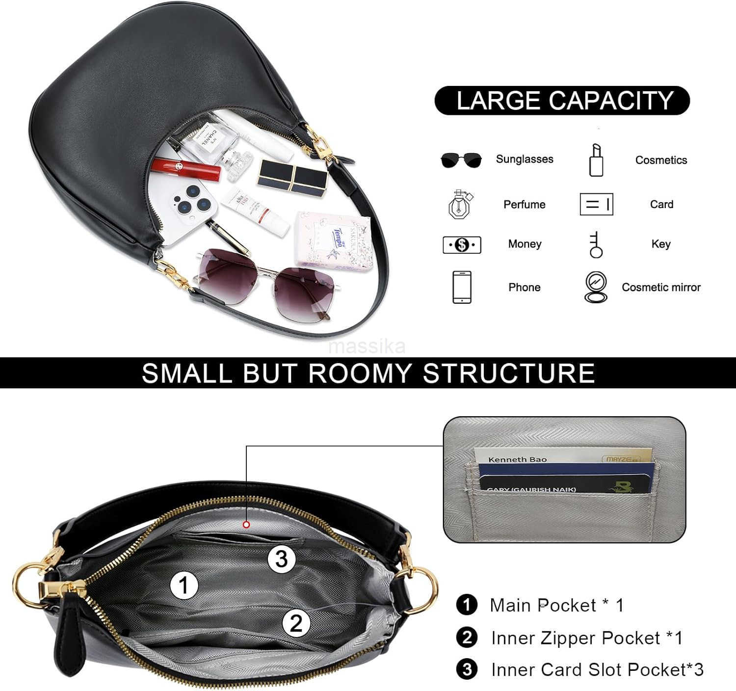 Shoulder Bag for Women Small Purse Cute Clutch Hobo Handbag Trendy Crescent Bag M250910