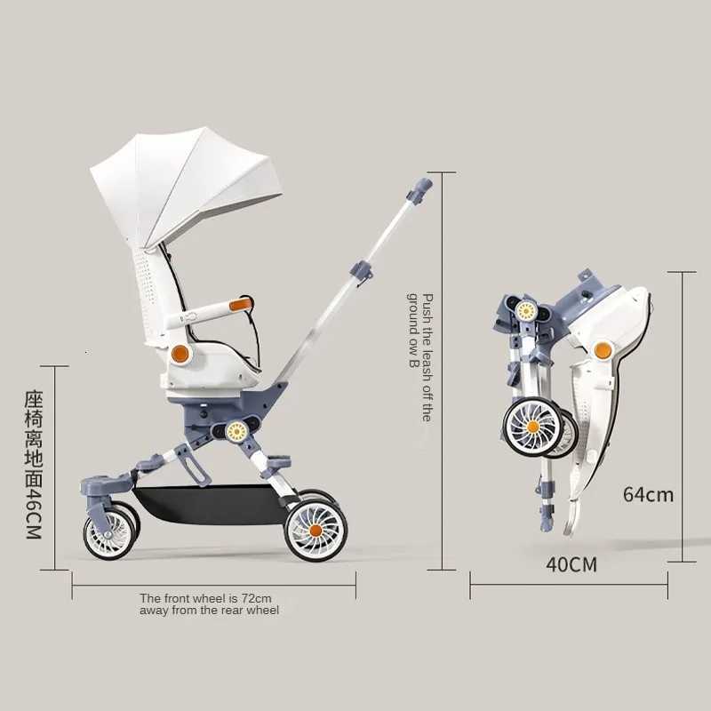 Can Sit and Lie Down Ultralightweight High Landscape Threespeed Adjustable Twoway Onetouch Folding Baby Walking Stroller W250910