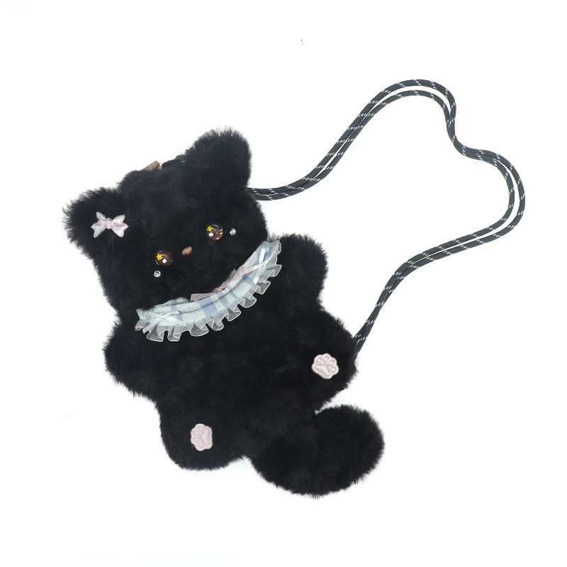 2025 designer's new plush cat cute crossbody bag