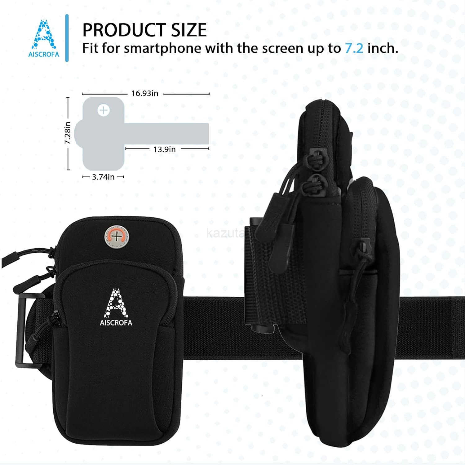 Sports ARMband Running Gym Universal Smartphone ARM Bag with Earphone Hole Multifunctional Pockets foriPhone 15 14 13 12 11 Pro Max Xs Xr X 8 Plus SE 