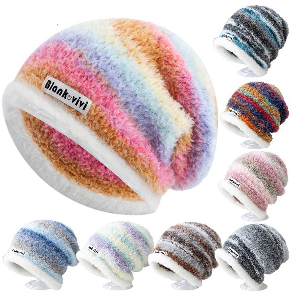 Hot Sa Loose Dandy Hat Lazy Sty Gradient Beanie Hat Fashion Winter Hats For Wen Streetwear Mticolour Warm Hats For Girl G250910