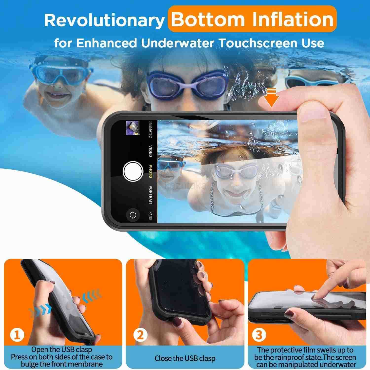 Waterproof Phone CaseCruise Essentials 2025Universal SelfCheck Function Underwater Pouch Dry Bag Beach Travel Essentials for iPhone 16e 16 15 14 13 12