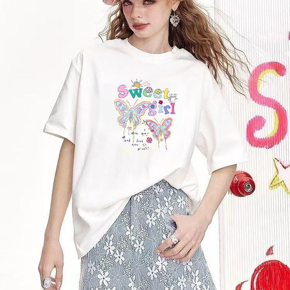 Fashion Versatile Printed Short-Sleeve Top - High-Quality Heavyweight Pure Cotton Tee (260g) 202509102