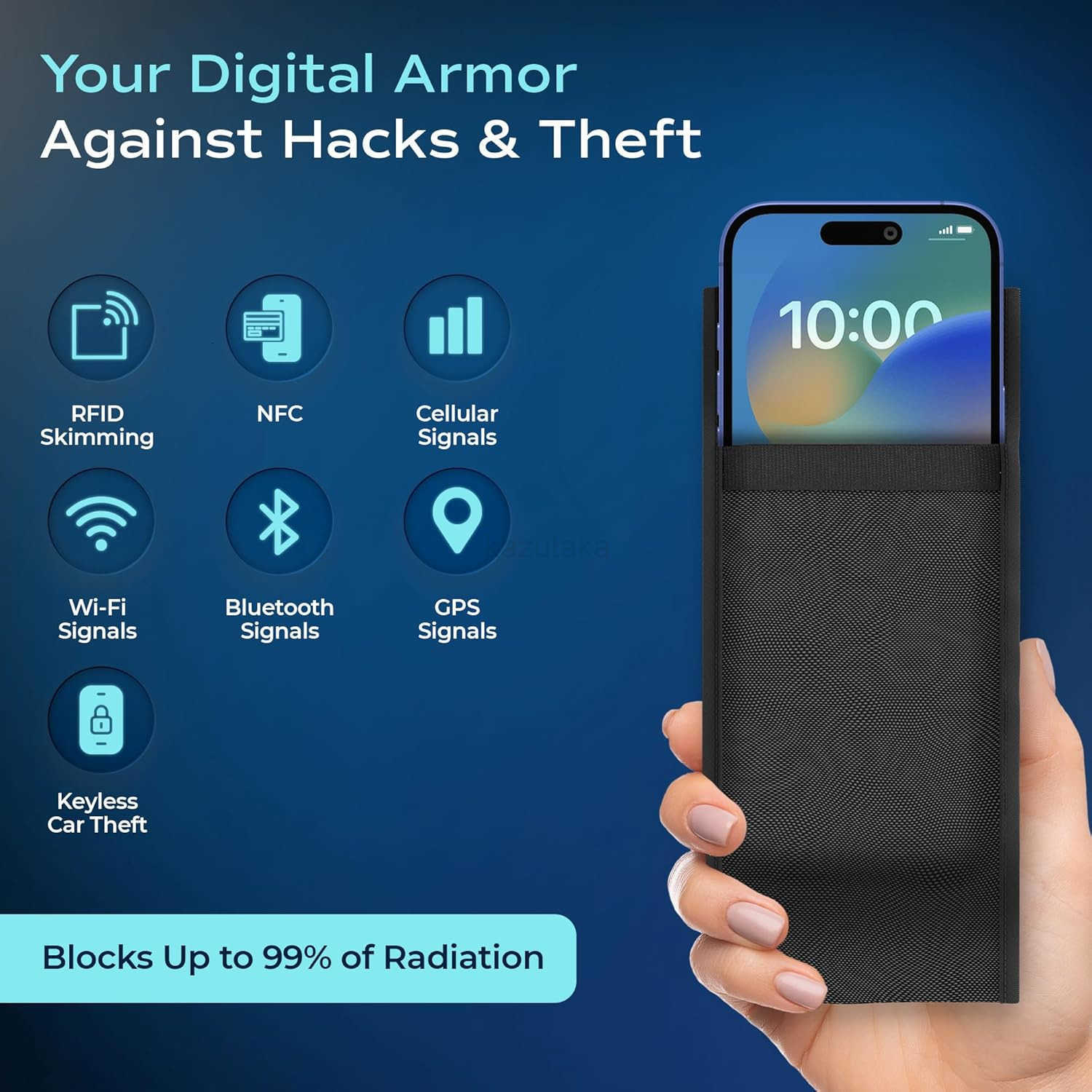 Blocker Sleeve for Cell Phone Anti Radiation Protection Signal RFID Blocking Pouch RF Shield Signal Blocker Bag EMF Phone Case Alternative for iPhone 