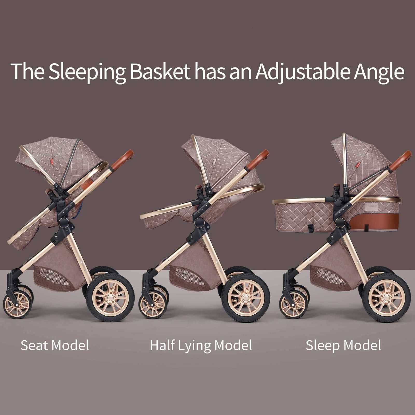 3 In 1 Luxury Pram High Landscape Baby Stroller Folding Pushchair Vista Stroller With Reversible Stroller Seat W250910