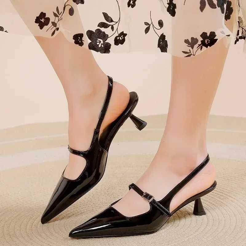 New Spring Womens Slingback Shoes Pointed Toe Stiletto Starp Sandals Womens Sexy Dress Party Womens High Heels High Heels W250910