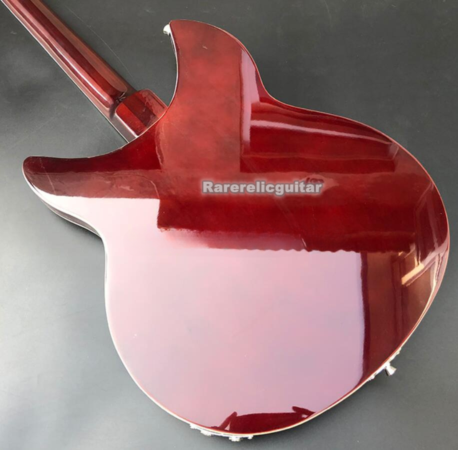 330 12 Strings Wine Red Semi Hollow Body Electric Guitar Gloss Varnish Fingerboard