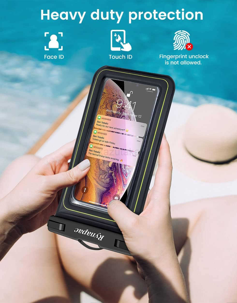 IP68 Waterproof Phone Pouch Floating Waterproof Phone Case for iPhone 16 15 Pro Max S24 S23 Pixel 8 Pro with Detachable Lanyard Cellphone Dry Bags Bea