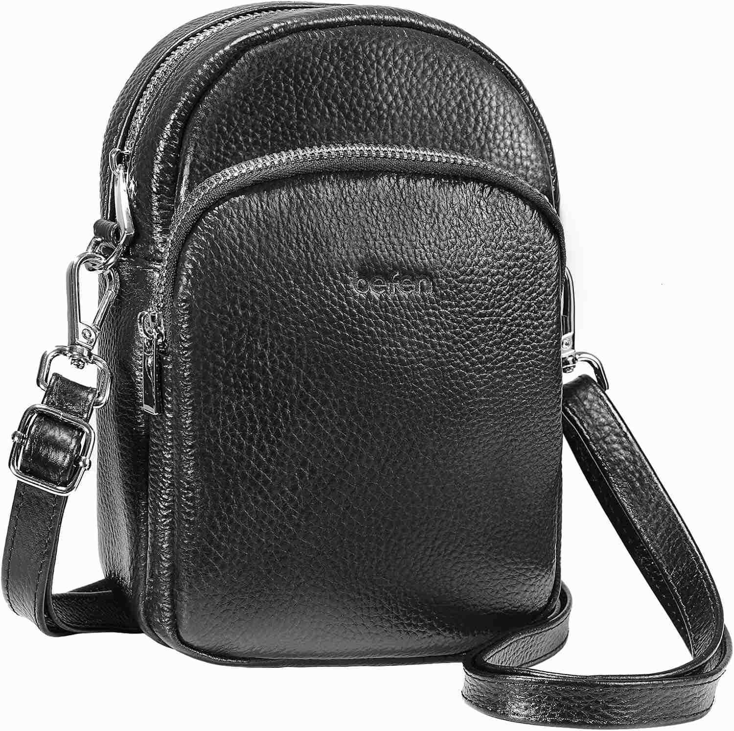 Genuine Leather Small Crossbody Bags for Women Trendy Travel Cell Phone Wallet Purses with RFID Blocking Card Slots Z250910