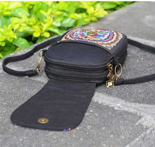 small Embroidered purseEmbroidered cell phone crossbody bag Coin Purse mexican purse Vintage wallet small crossbody cell phone purseW250910