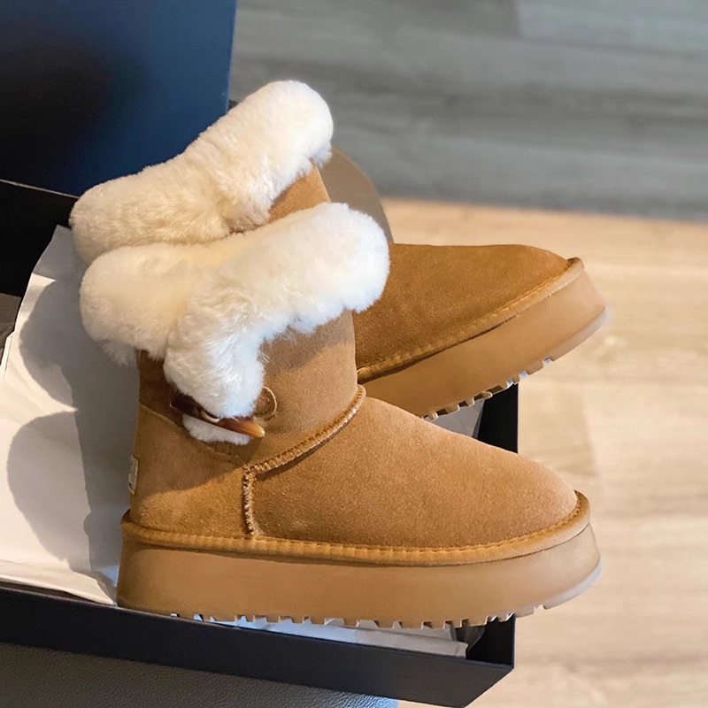Free shipping Designer Boots Snow boots women in winter with plush thick sole for increased warmth fashionable cotton shoes