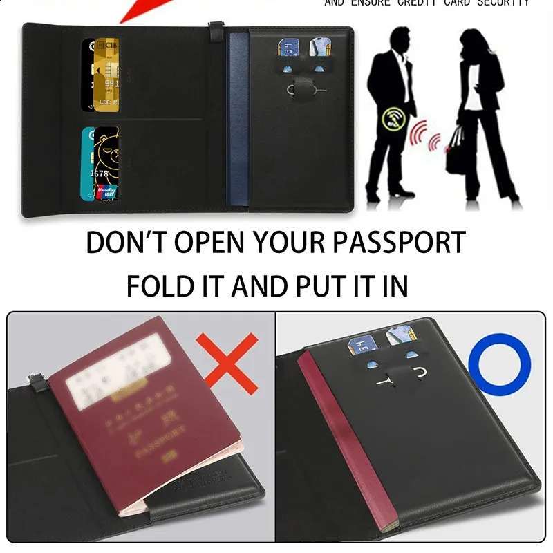 Travel Essentials RFID Blocking Passport Holder Multifunctional Large Capacity Passport Cover Gifts Business Travel Card Case250906