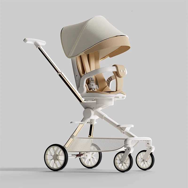High Landscape Stroller Lightweight Folding Can Sit and Lie Down with Dinner Plate Oversized Storage Pocket Baby Stroller W250910